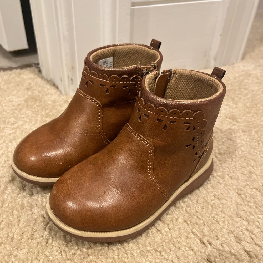 Stride Rite Toddler Girls Brown Ankle Boots - Faux Leather Girls' Booties